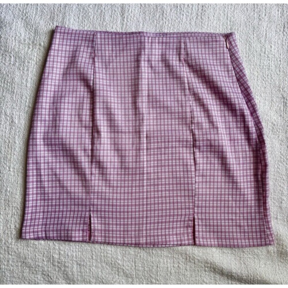Pink Plaid Mini Skirt 90s Y2K Mini Skirt Casual Spring Summer Trendy Size Small‎